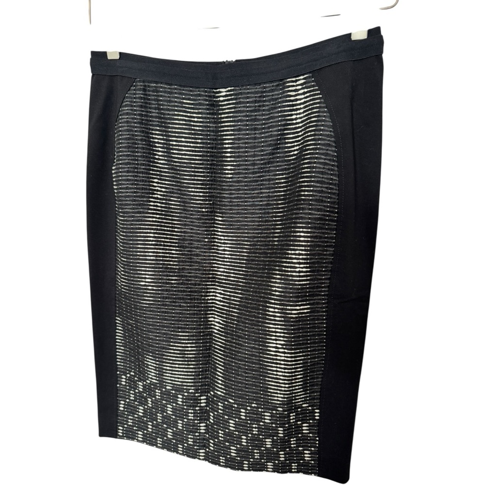 Elie Tahari Black and Silver Pencil Skirt